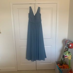 Slate blue bridesmaid dress